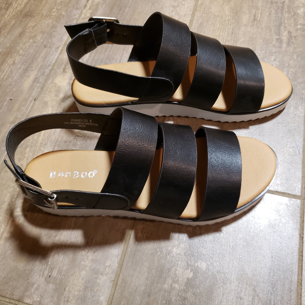 Bamboo Black Sandal